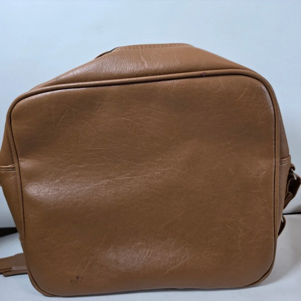 Samsonite Concord Vintage‎ Tan Faux Leather Messenger Bag Travel Shoulder Bag